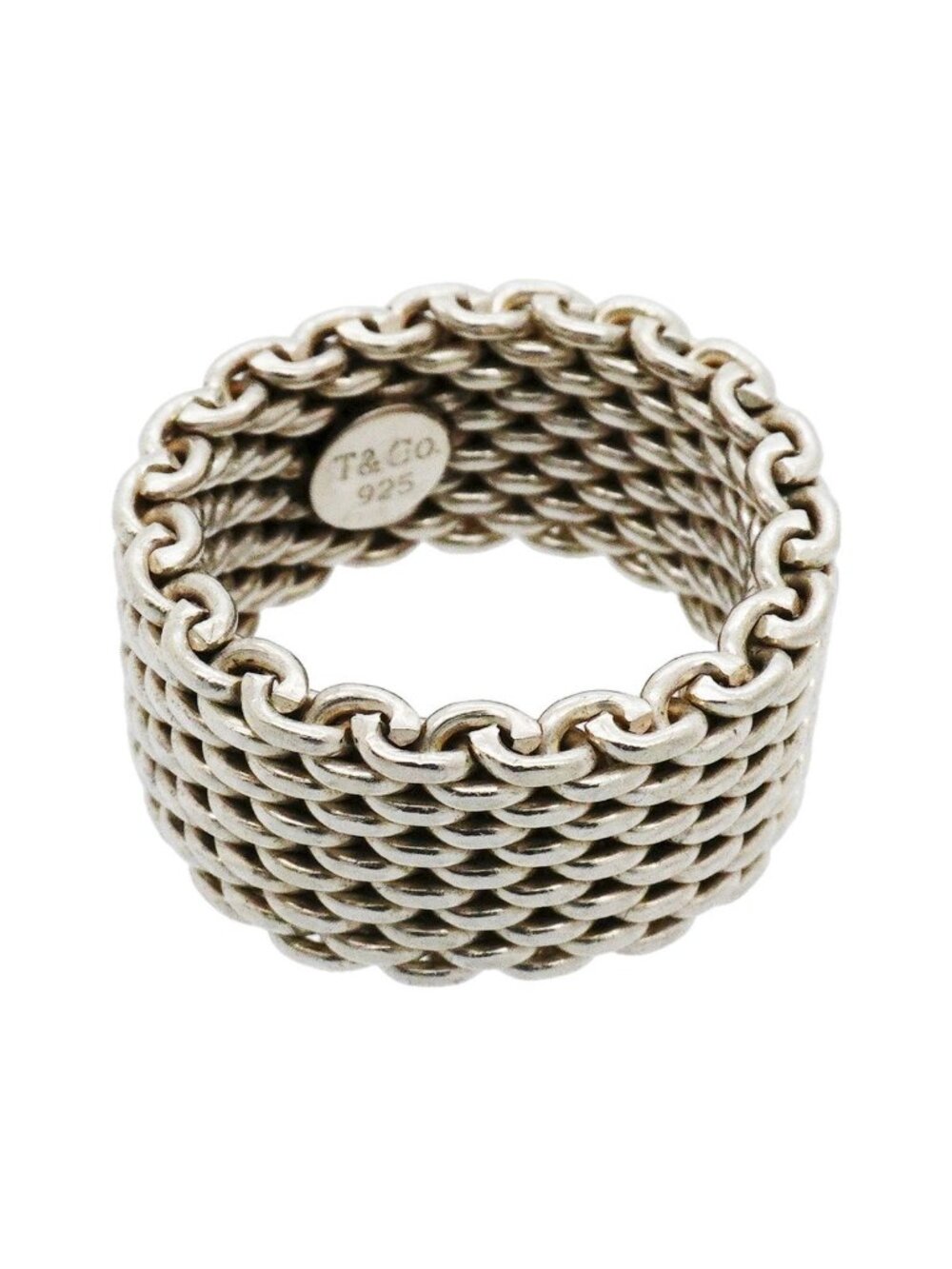 Tiffany & Co Ring Somerset Mesh 925 Sterling Silver